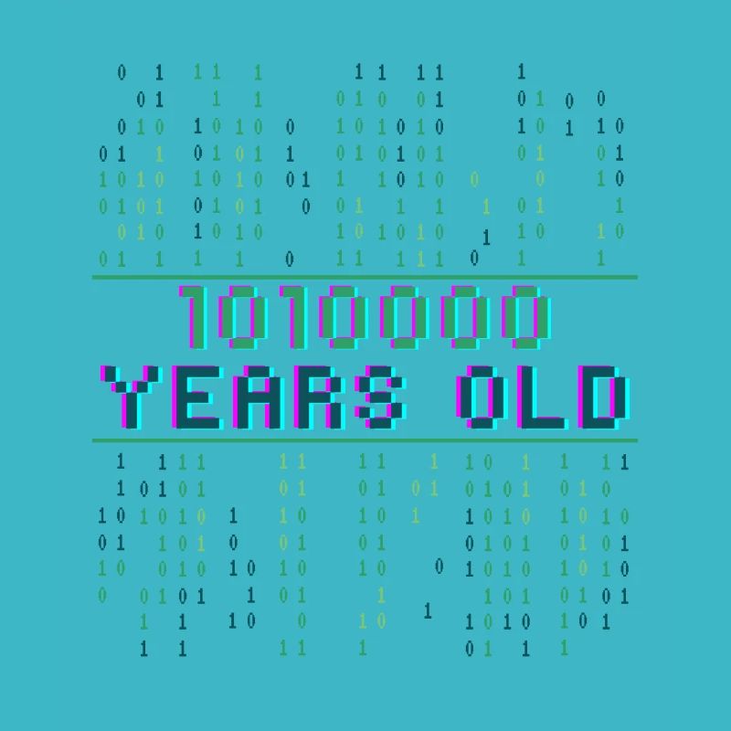 80. Geburtstag 80 Jahre alt Binärcode Informatik