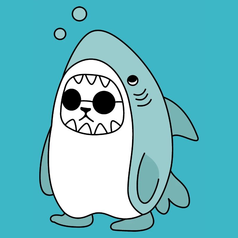 Chat en costume de requin