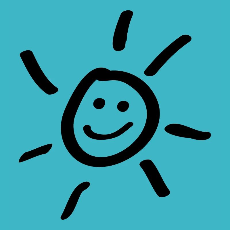 Eine lachende strahlende Sonne