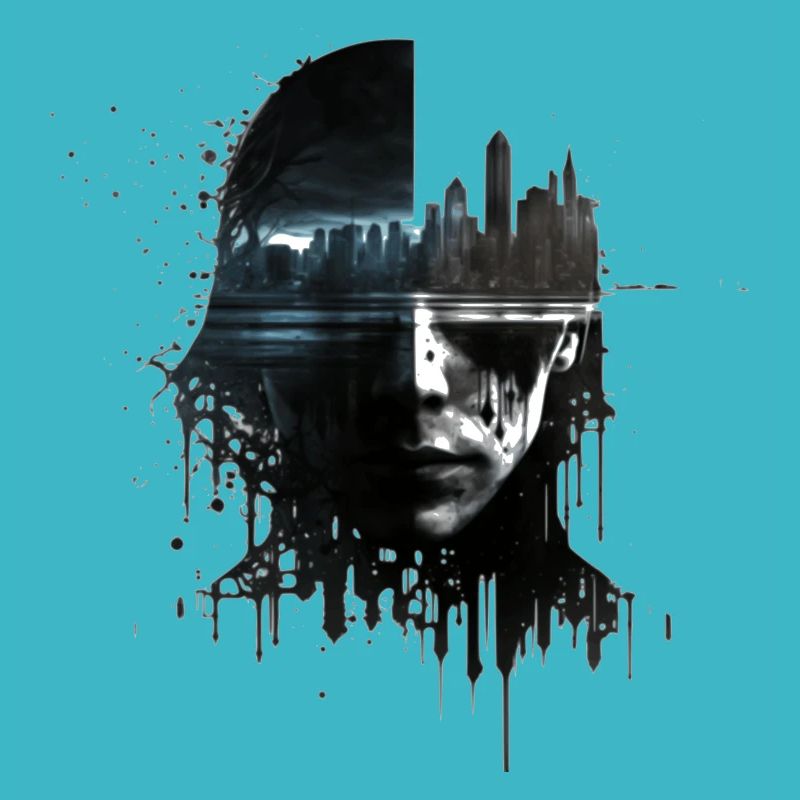 Cyberspace Hackerin in dystopischer Zukunft