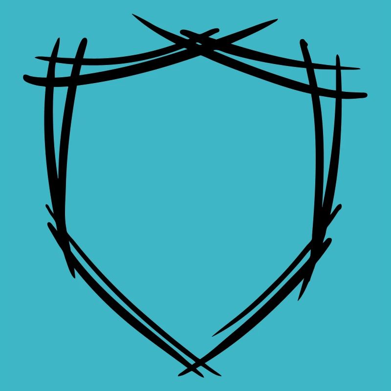 Symbole de bouclier / blason. Dessiné à la main. Modèle