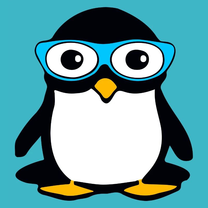 Pinguin mit blauer Brille