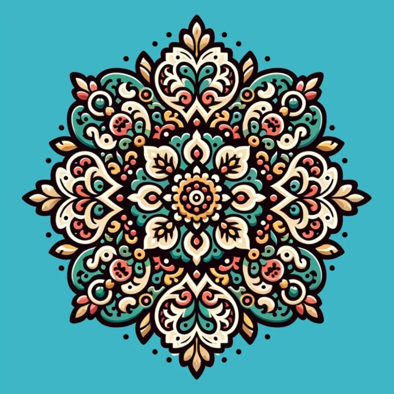 Clear mandala pattern inspired by Persian art