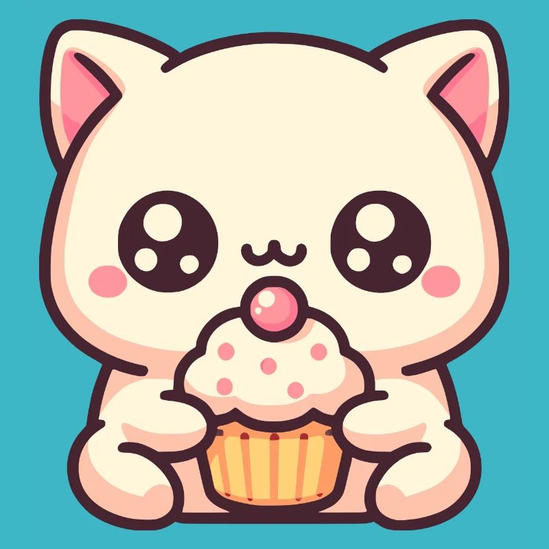 Süße Katze mit cupcake