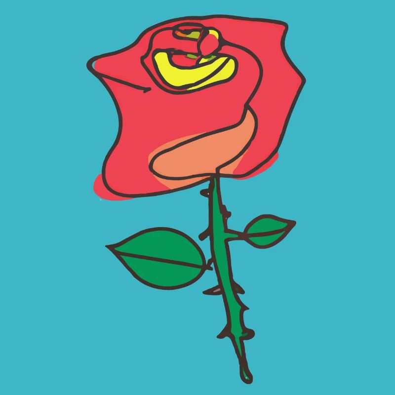Fleur de rose rouge illustration