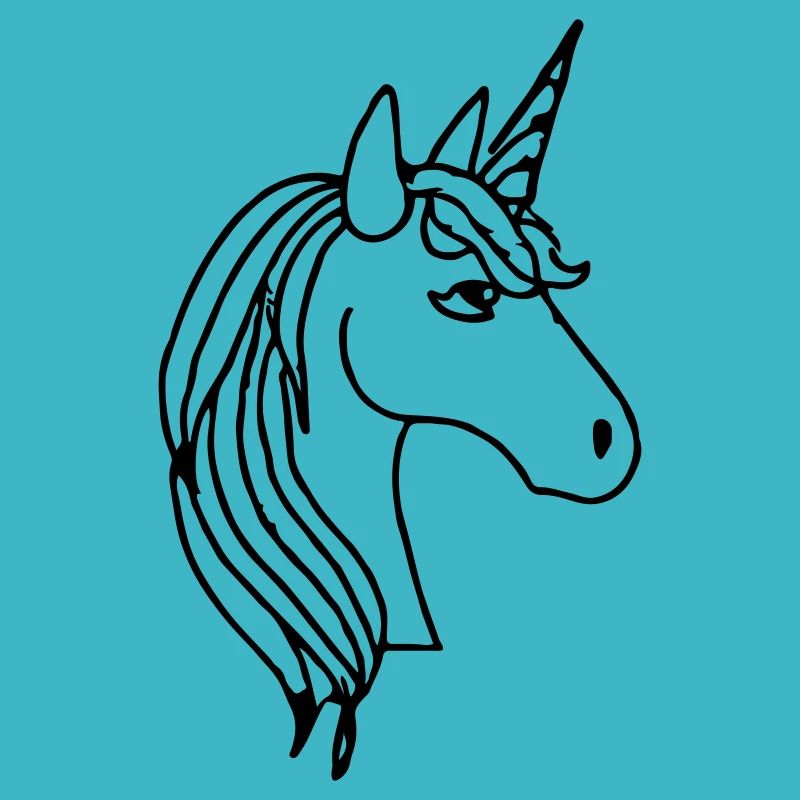 Einhorn Illustration Line Art Geschenkidee