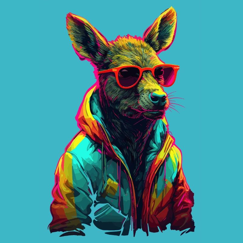 Reh mit Sonnenbrille Bunt Coole Hirsch Waldtier