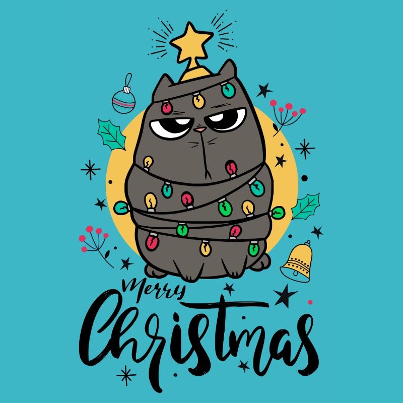 Drôle Noël Chat Joyeux Noël