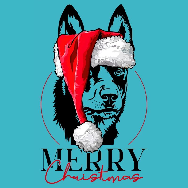 Santa Australian Kelpie Merry Christmas Wilsigns