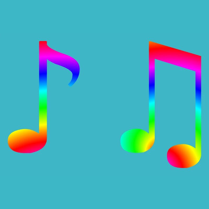 Musiknoten bunt Geschenkidee Note Regenbogen Musik