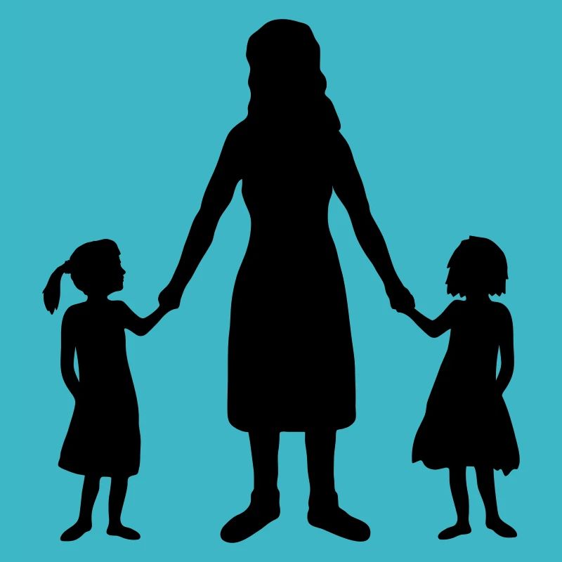 Silhouette 2 Filles Mère