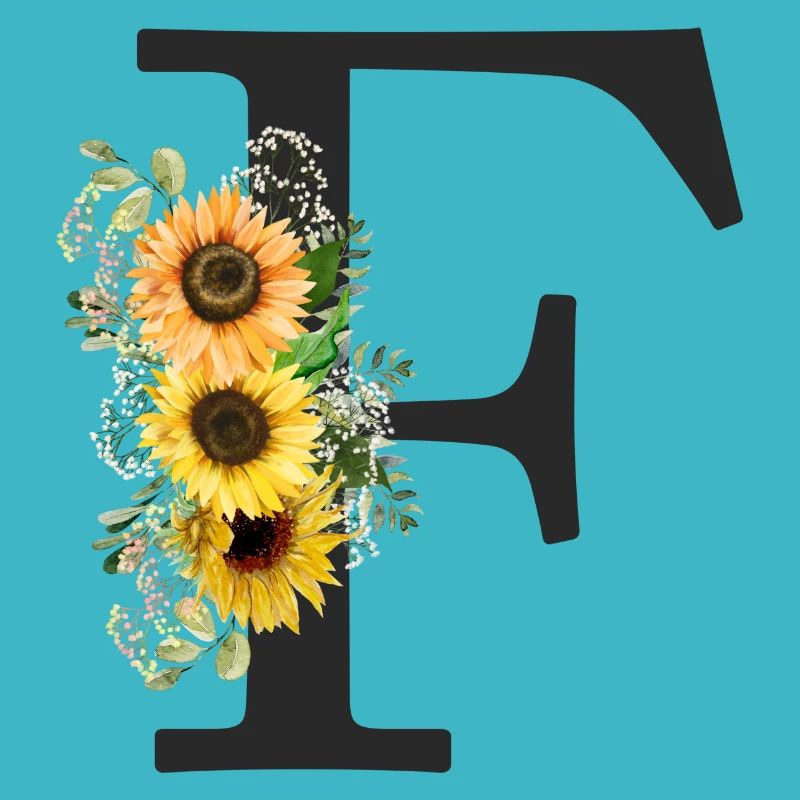 F Monogramm Sonnenblumen