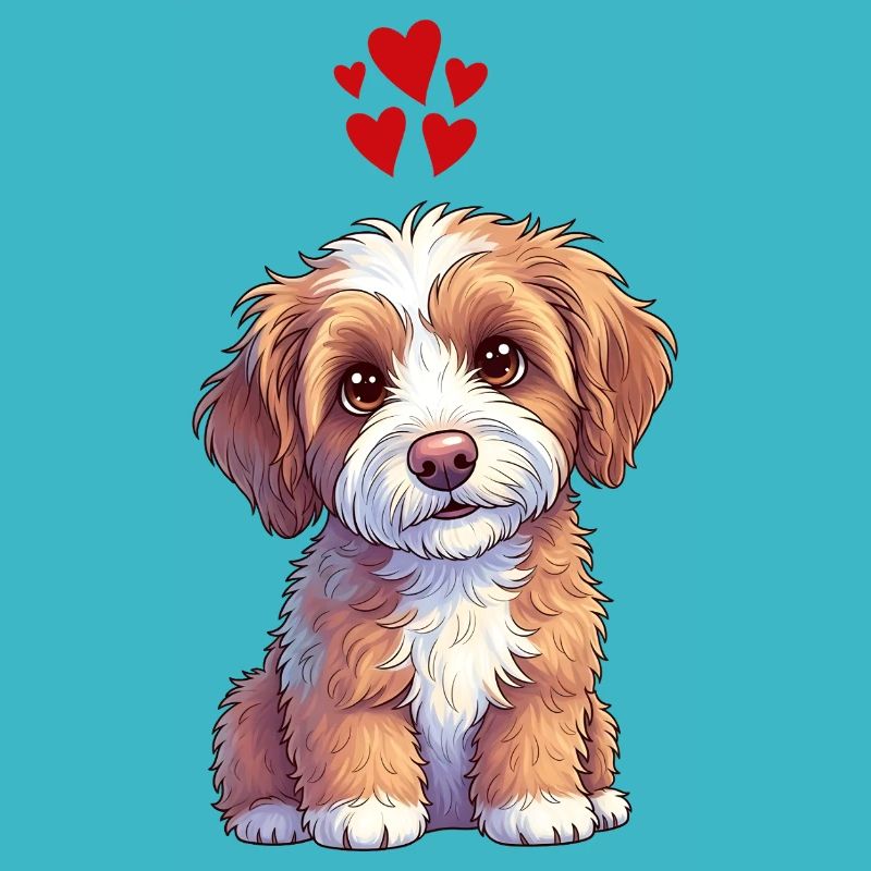 Tirage de dessins animés de Cœurs de chiot