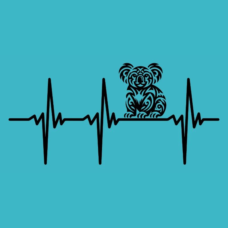 Heartbeat for cute koala marsupials