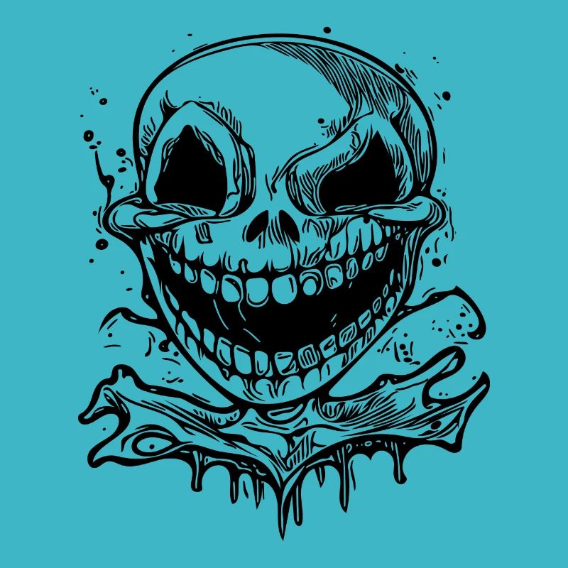 Lachender Halloween Tattoo Schädel
