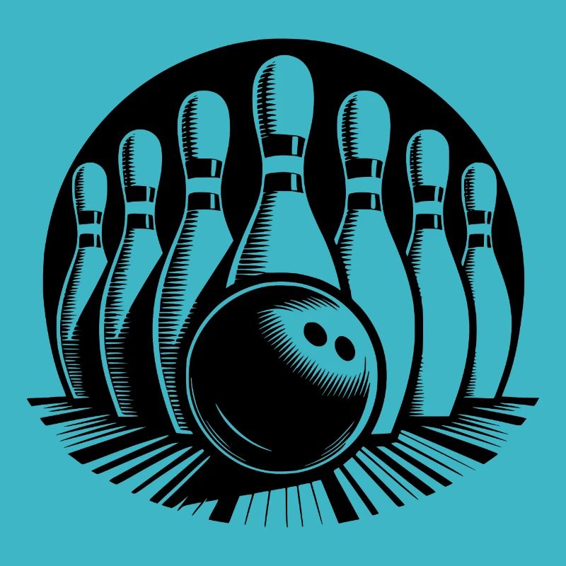 Bowlingkugel trifft Bowling Pins