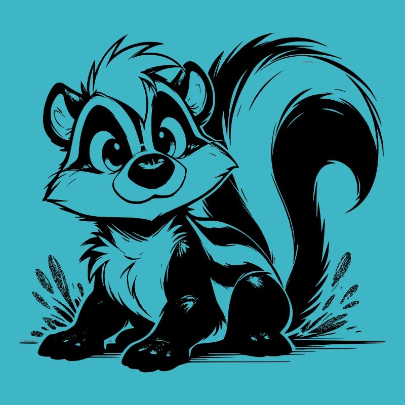 Petit mignon bébé mouffette dessin au crayon