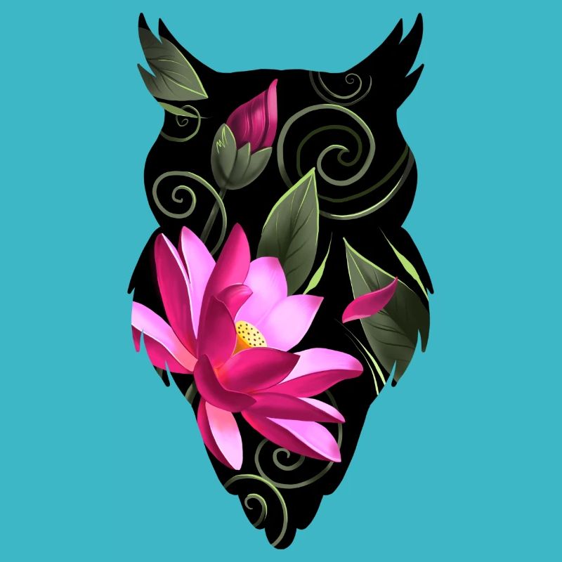 Eule mit Blumen