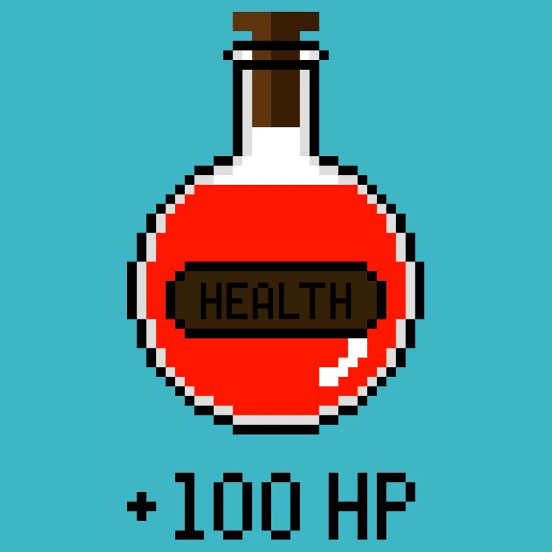 8-Bit Retro Pixel Art Health Potion