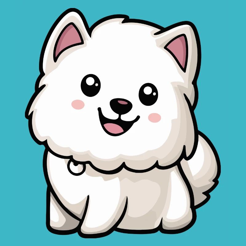 Samojede Hund Comic Baby