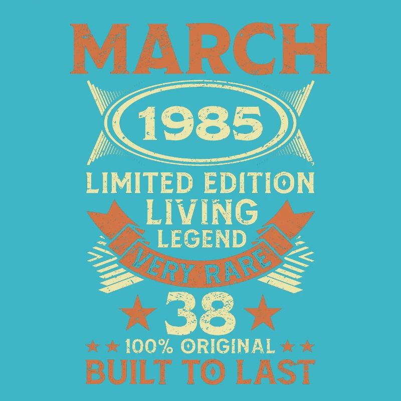 38th birthday March Born 1985 Gift idea