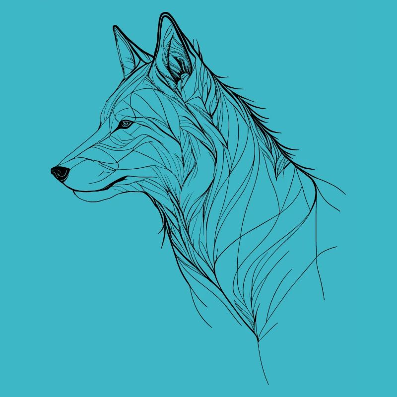 Wolf feine Linienkunst