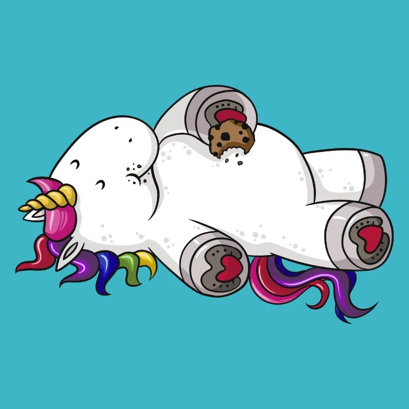 Munching comic Unicorn rainbow