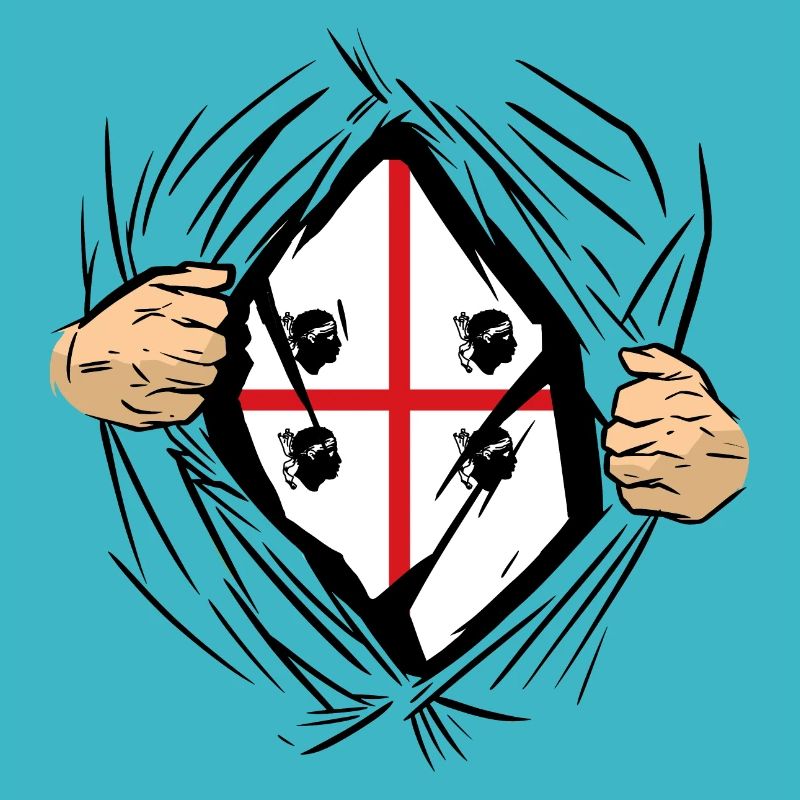 Drapeau de la Sardaigne Super-héros Drapeau de la Sardaigne