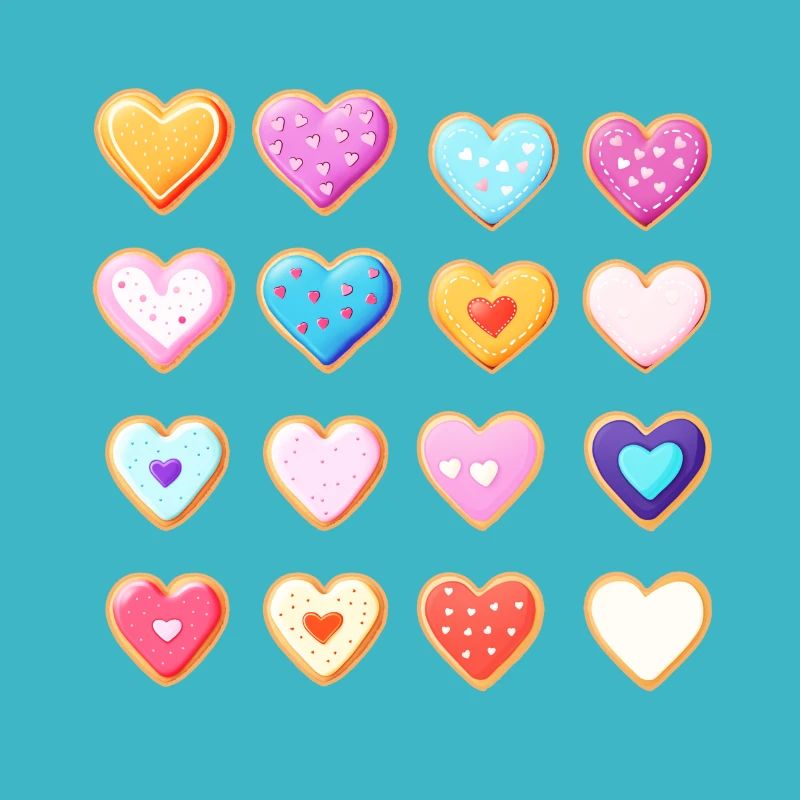 Colorful funny hearts, customizable