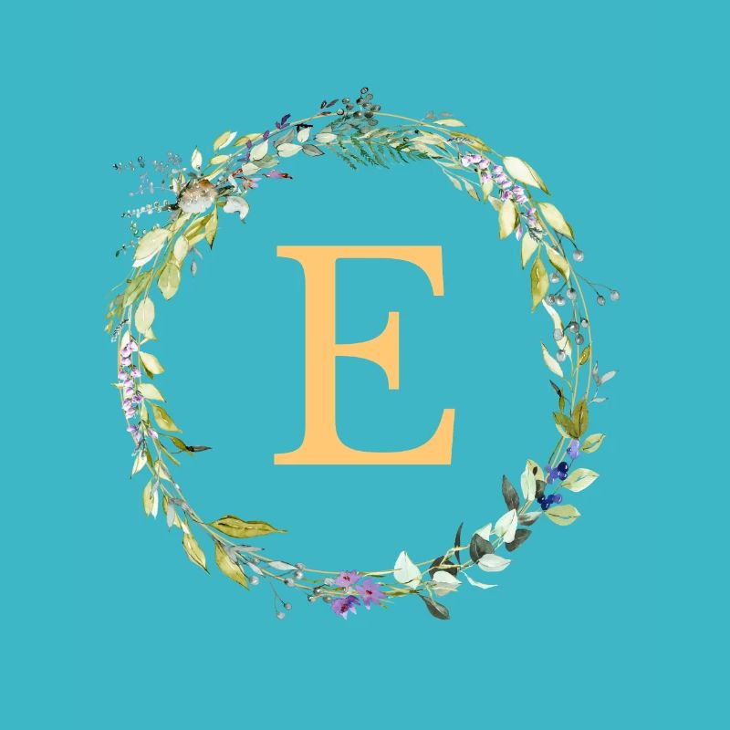E monogramme Couronne d’Eucalyptus