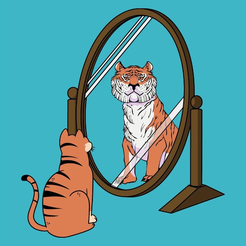 Miroir Tigre Chat