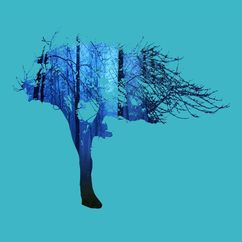 Fraktale & Regenbogen, Nerd Geschenk, Baum & bunt