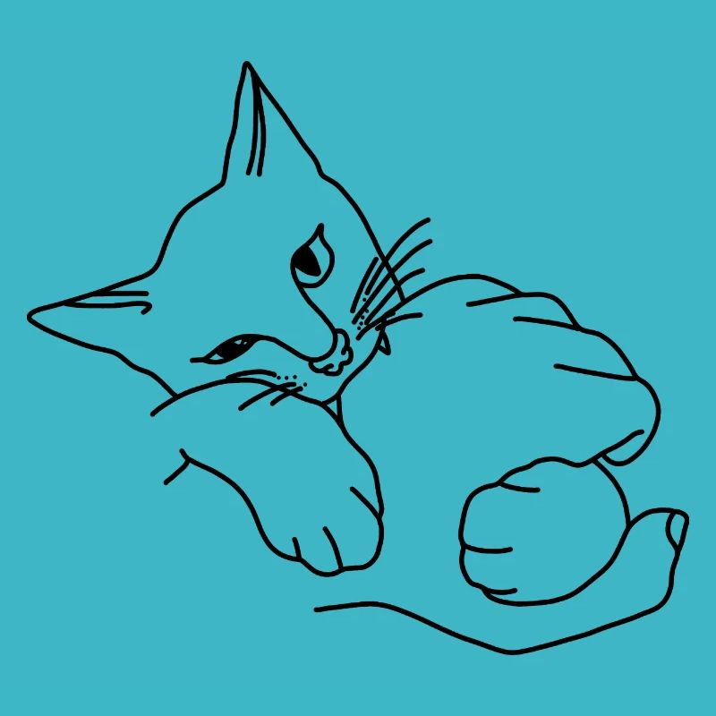 Cat nibbling playing hand