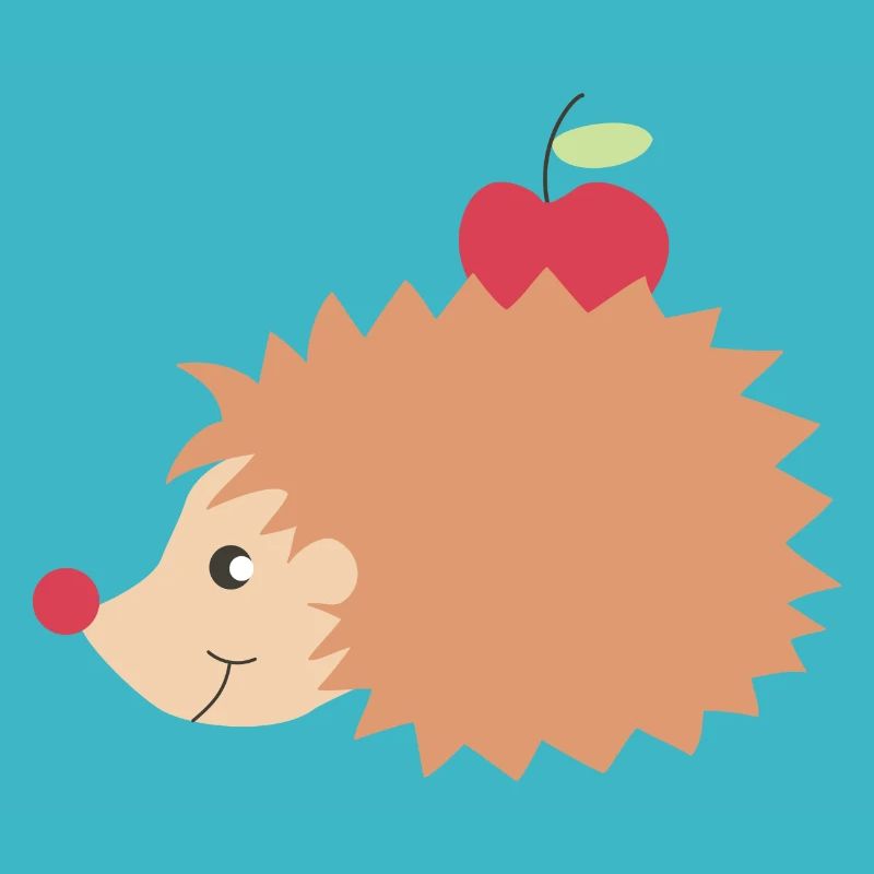 hedgehog with apple