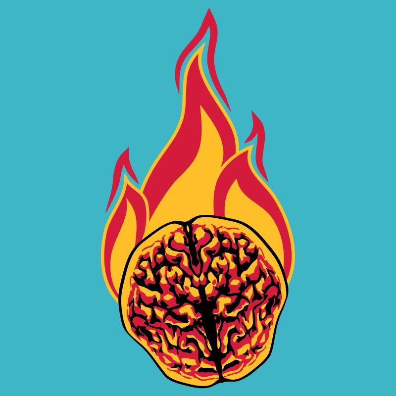 cerveau intelligent intelligent sur le feu pense ko