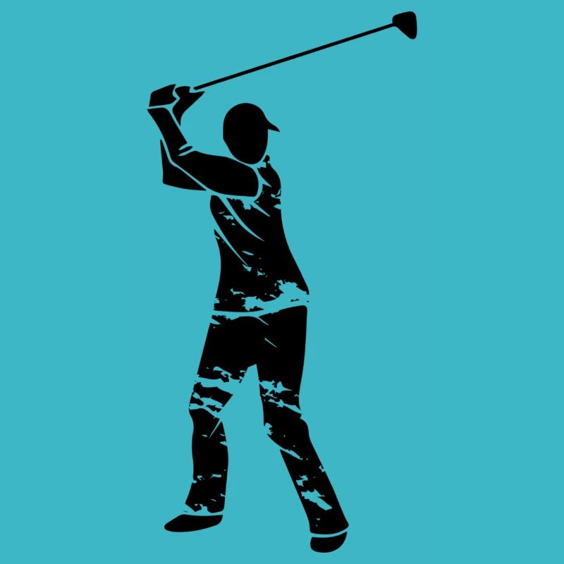 Silhouette de golfeur de golf - Design Grunge blanc