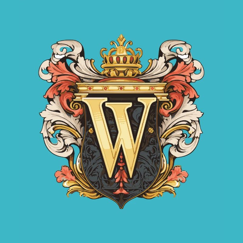 W Buchstabe Logo Krone