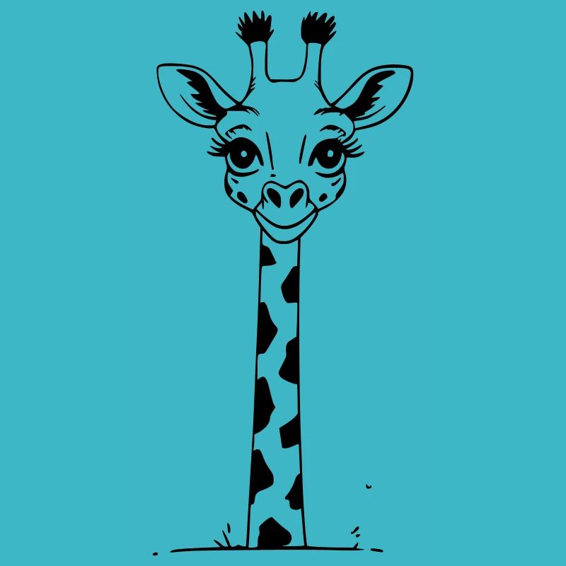 Cute cartoon giraffe as vector illustration