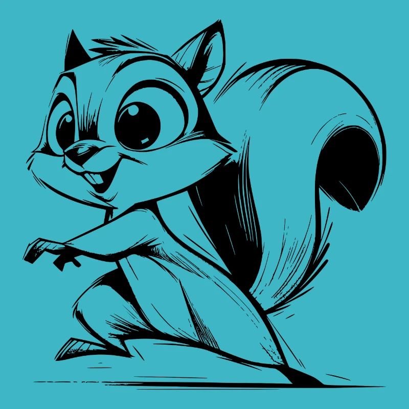 Mignon bébé écureuil dessin au crayon