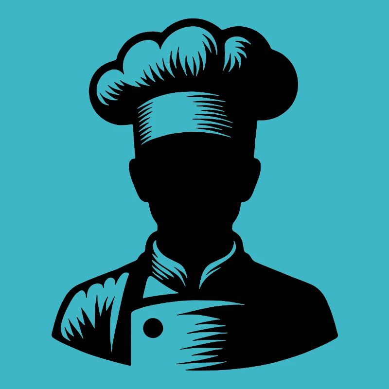 Chef and Kitchen Silhouette Portrait