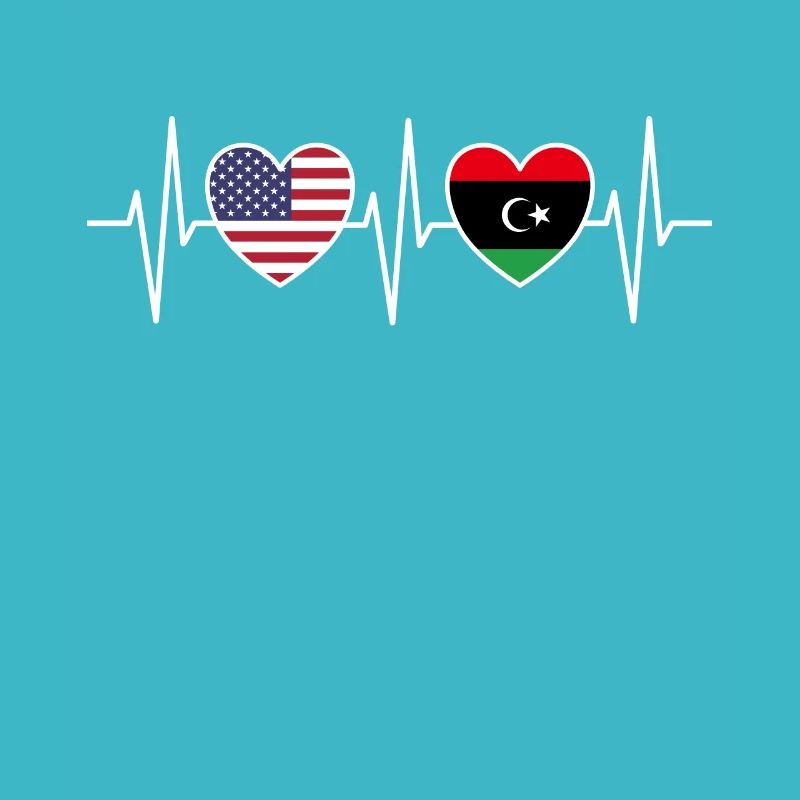 Drapeaux des États-Unis et de la Libye Drapeau libyen