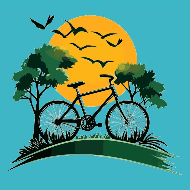 Vélo au coucher du soleil
