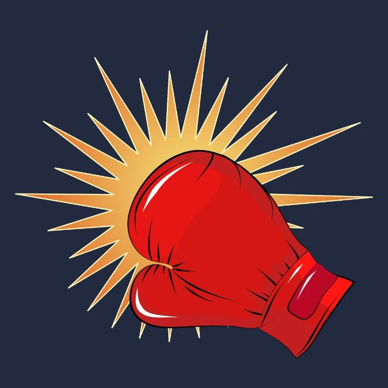 Roter Boxhandschuh mit Schlag-Effekt