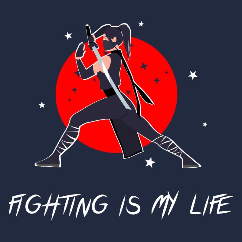 Combattant en pose de combat avec épée