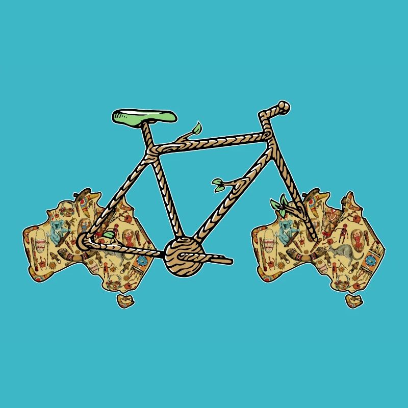 Australian Bike, Australian Map, Aussie Bicycle