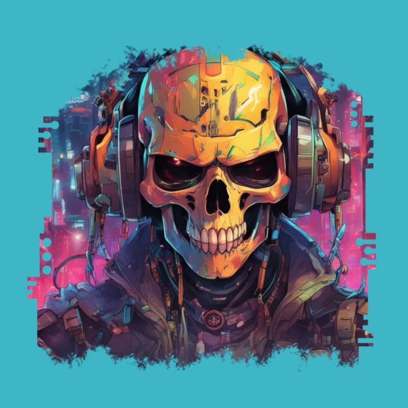 PixelPulse Cortex // Crâne cyberpunk