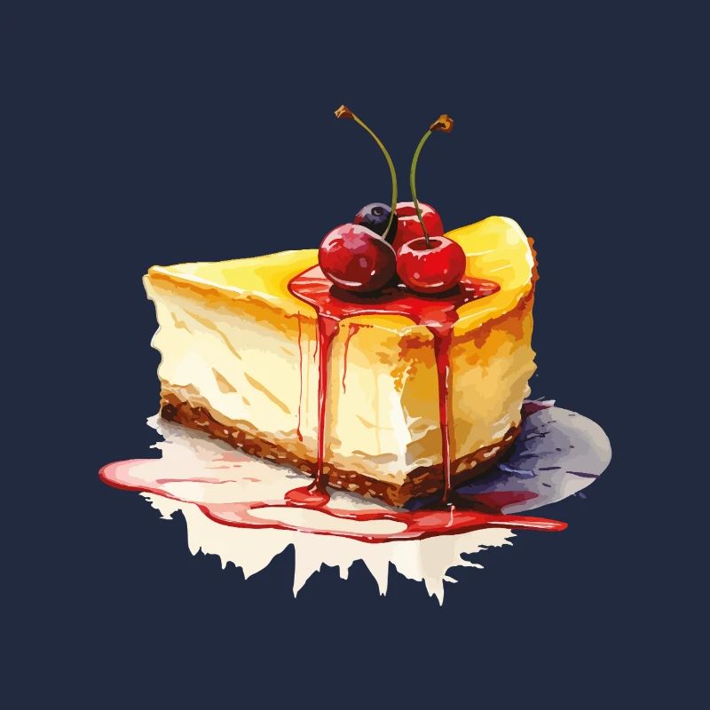 Cheesecake Cake Watercolor