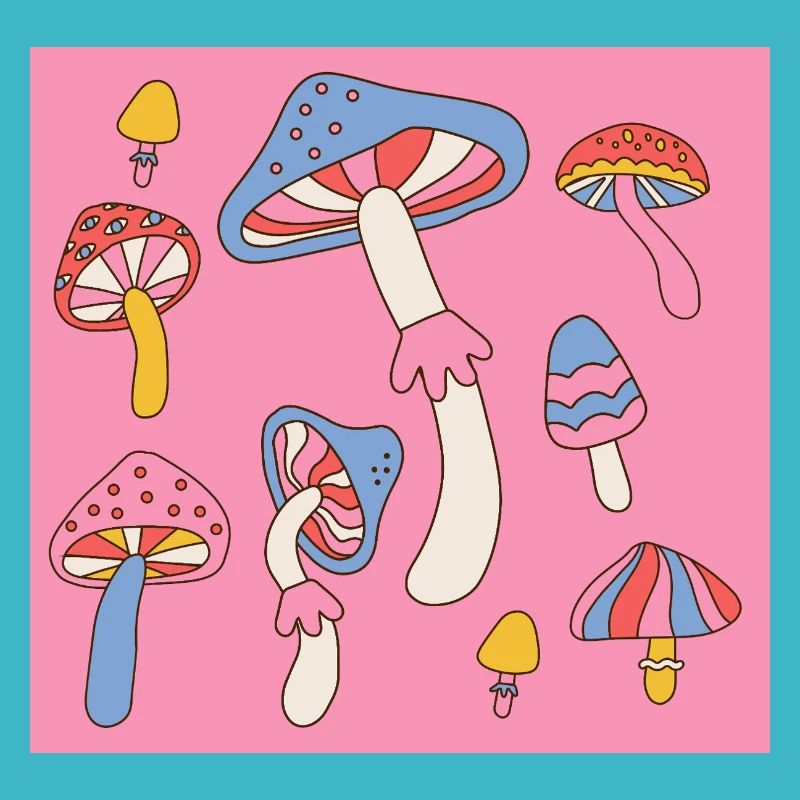 Retro Mushroom Pattern – Psychedelic 70s Design