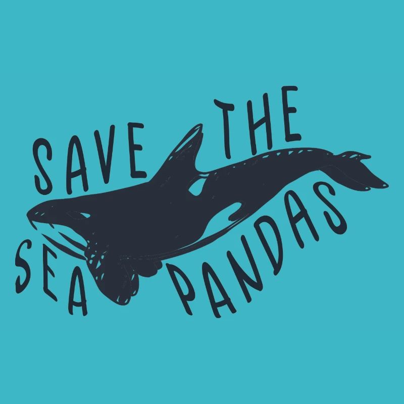 Rettet das Meer Pandas Retro Rettung Killerwal Orca