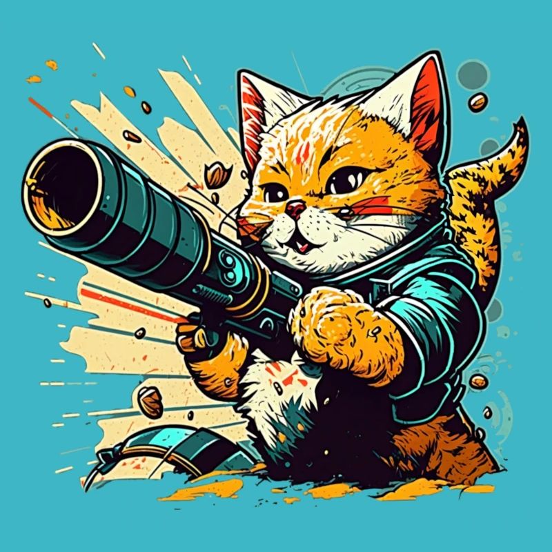Chat et bazooka